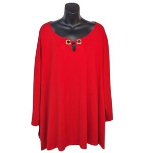 C Est 1946 Women's Red 3/4 Sleeve Stretch Top Blouse Size 26/28W